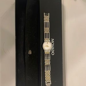 Gold and Silver Mother of Pearl Movado Watch